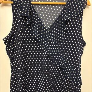 Calvin Klein Blue and White Sleeveless Tank Top